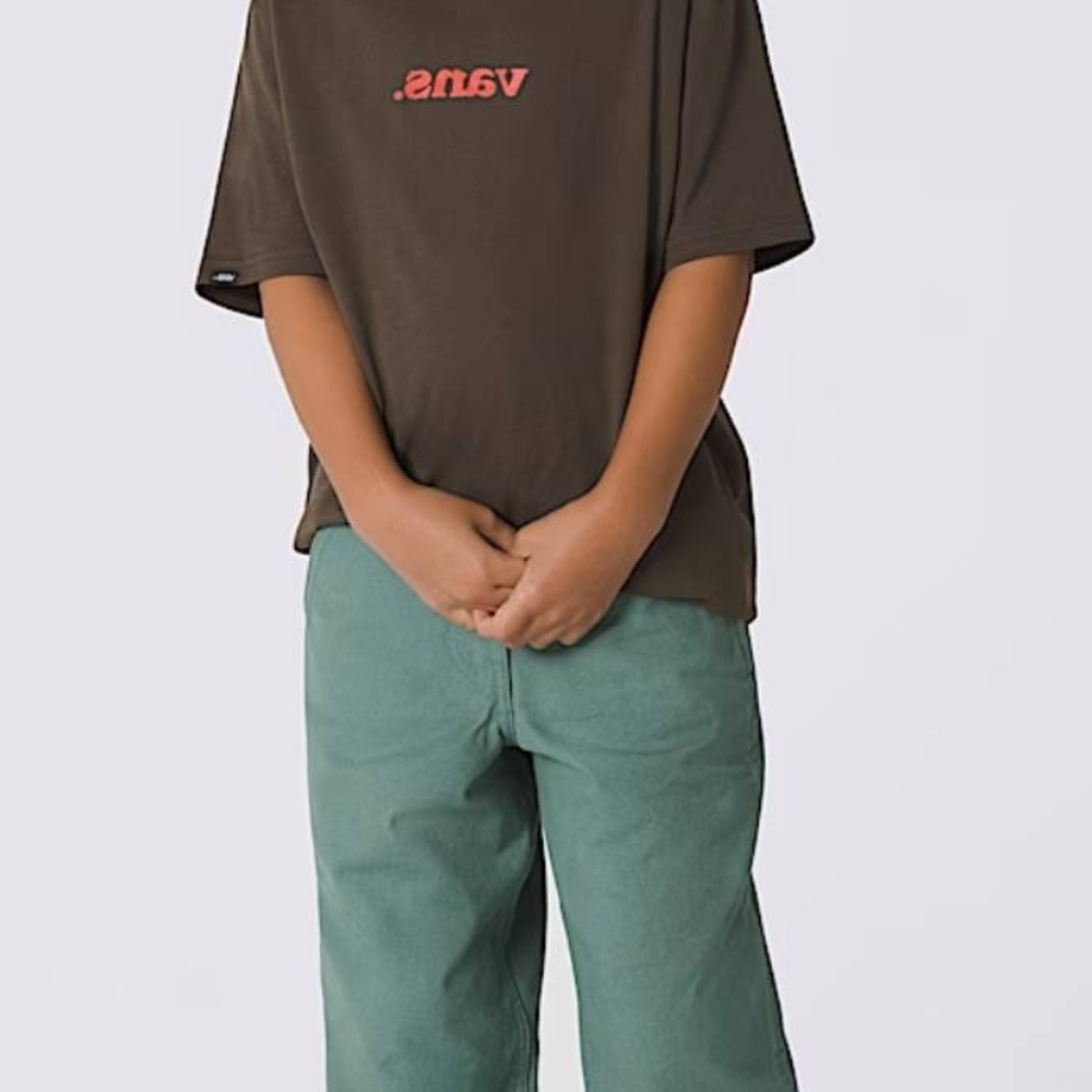 Vans Off The Wall Loose Fit Drill Chore Carpenter Pants Boys Size 24/8 Green